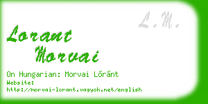 lorant morvai business card