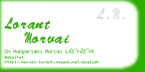 lorant morvai business card